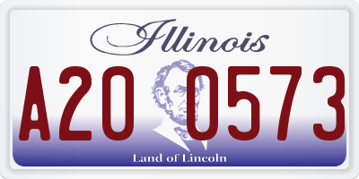 IL license plate A200573