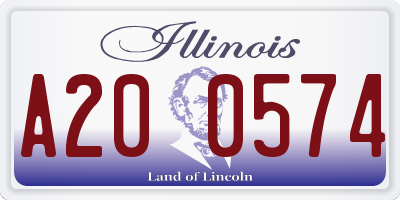 IL license plate A200574