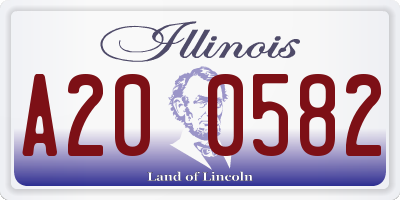 IL license plate A200582