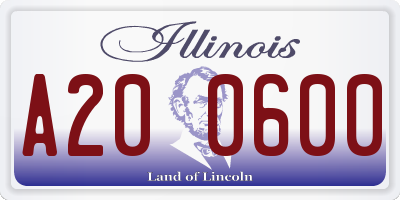 IL license plate A200600