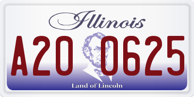 IL license plate A200625