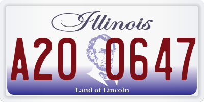 IL license plate A200647