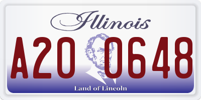IL license plate A200648