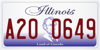 IL license plate A200649