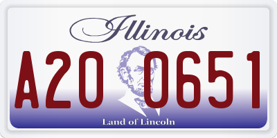 IL license plate A200651