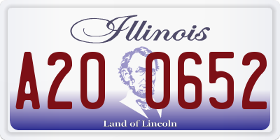 IL license plate A200652