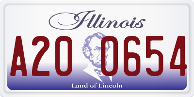 IL license plate A200654