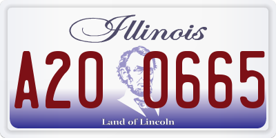 IL license plate A200665