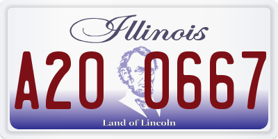 IL license plate A200667