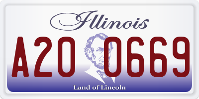 IL license plate A200669