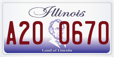 IL license plate A200670