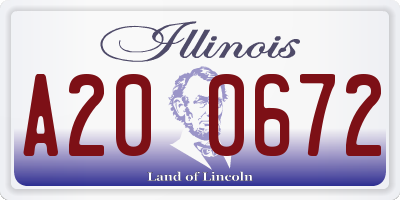 IL license plate A200672