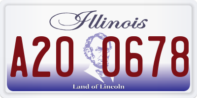 IL license plate A200678