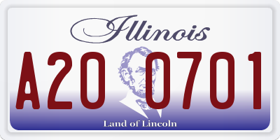 IL license plate A200701