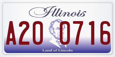 IL license plate A200716