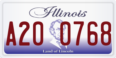 IL license plate A200768