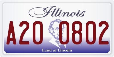 IL license plate A200802