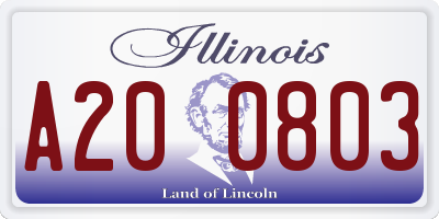 IL license plate A200803