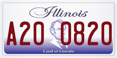 IL license plate A200820