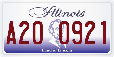 IL license plate A200921