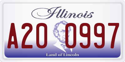 IL license plate A200997