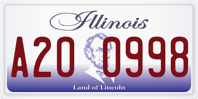 IL license plate A200998
