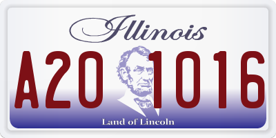 IL license plate A201016