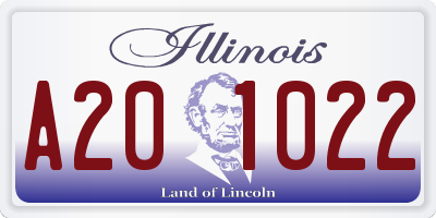 IL license plate A201022
