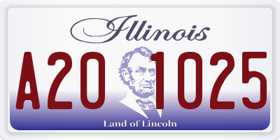 IL license plate A201025