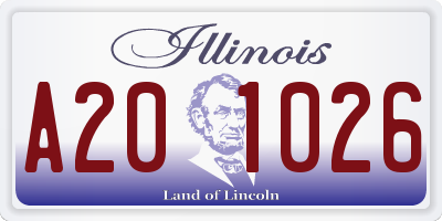 IL license plate A201026
