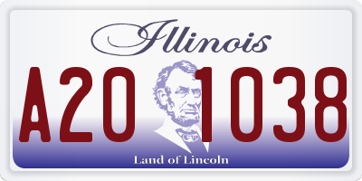 IL license plate A201038