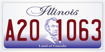 IL license plate A201063