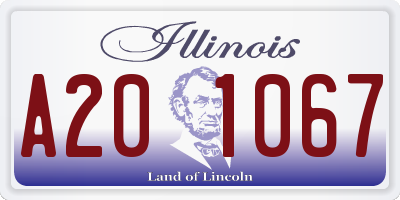 IL license plate A201067