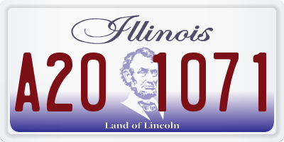 IL license plate A201071