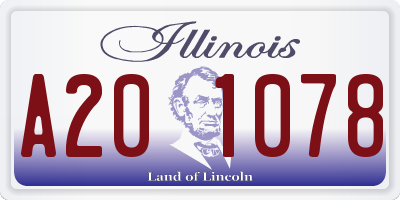 IL license plate A201078