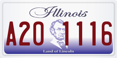 IL license plate A201116