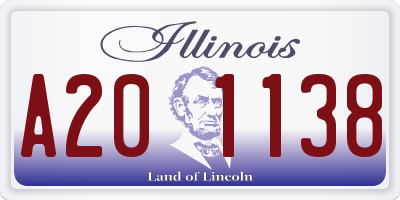 IL license plate A201138