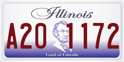 IL license plate A201172