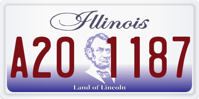 IL license plate A201187