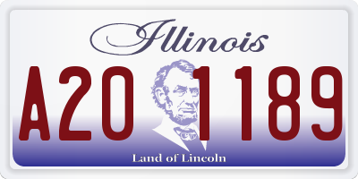 IL license plate A201189