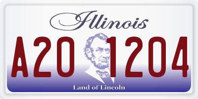 IL license plate A201204