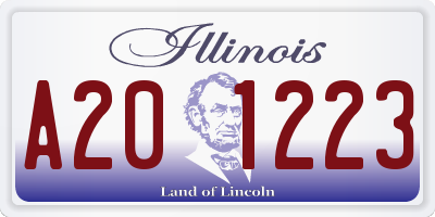 IL license plate A201223