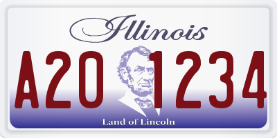 IL license plate A201234