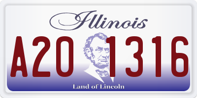IL license plate A201316