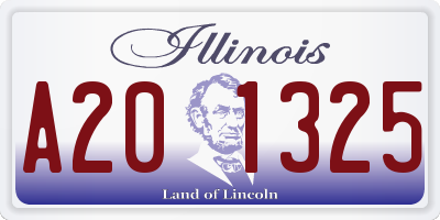 IL license plate A201325