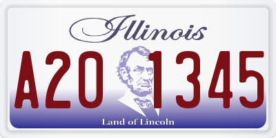IL license plate A201345