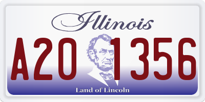 IL license plate A201356