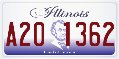 IL license plate A201362