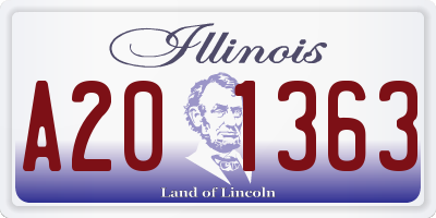 IL license plate A201363
