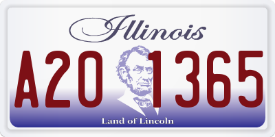 IL license plate A201365